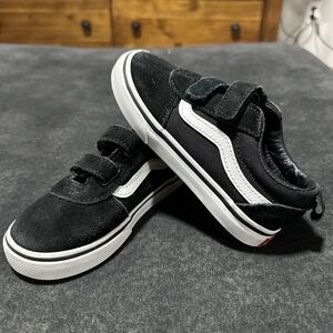 Vans Old Skool V Boys Girls Toddler Size 10T Black White Skate Shoes Sneakers